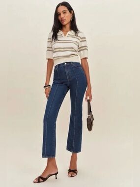 reformation mia high rise vintage ankle bootcut jeans size 24